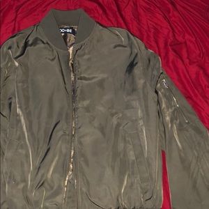 A silky green jacket.